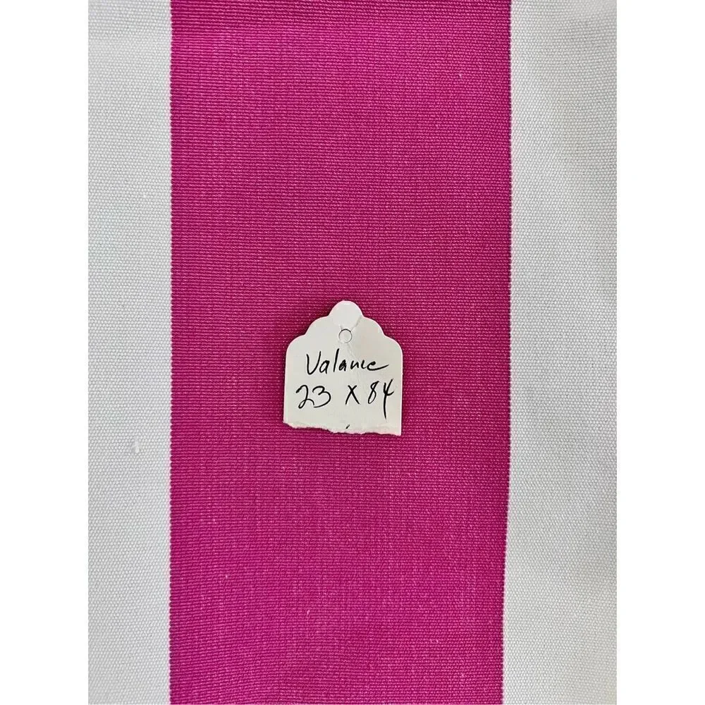 3 Piece Annie Selke Pink White Stripe Valance Set-See Description For Sizes